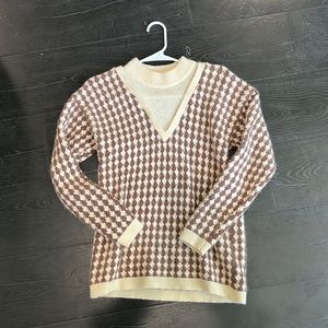 Vintage Wool and Angorra Mix Houndstooth Sweater
